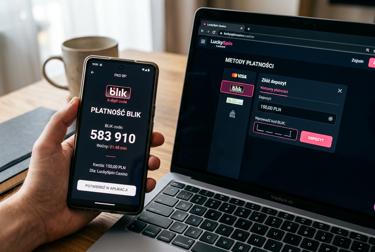 Proces płatności BLIK w kasynie mobilnym na smartfonie